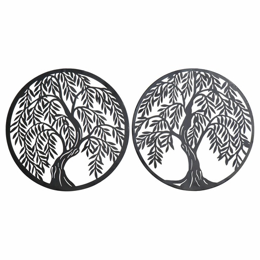 Wall Decoration DKD Home Decor Tree Metal (2 pcs) (40 x 1 x 40 cm)