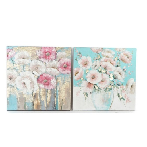 Canvas DKD Home Decor Pinewood Canvas 99,5 x 3,5 x 99,5 cm (2 Pieces)