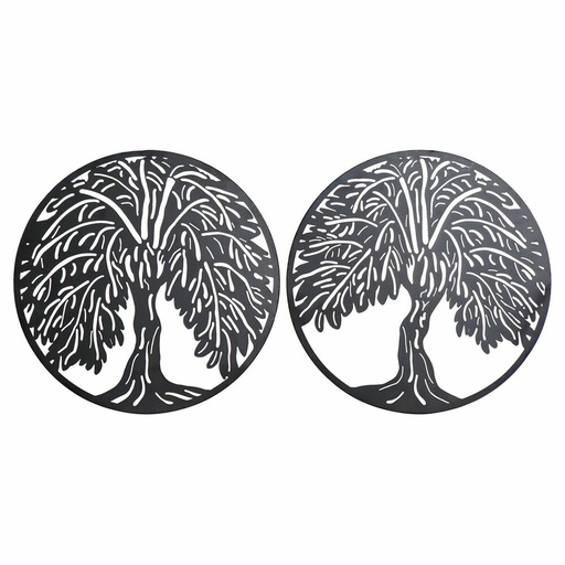 Decoración de Pared DKD Home Decor Árbol Metal (2 pcs) (40 x 1 x 40 cm)