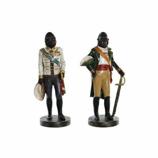 Figura Decorativa DKD Home Decor Resina Gorila (15.5 x 13.5 x 40.5 cm) (2 pcs)