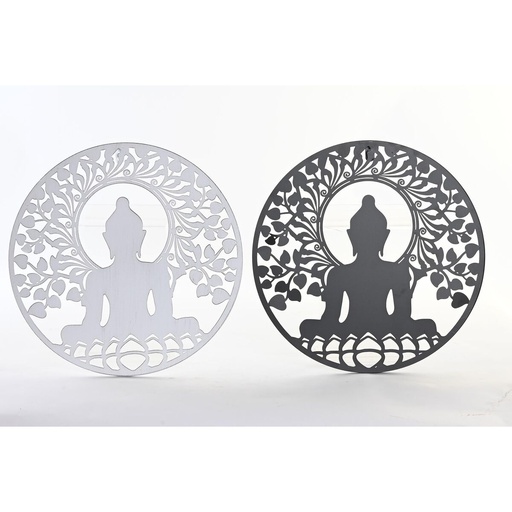 Decoración de Pared DKD Home Decor Metal Buda Oriental (2 Unidades) (40 x 1 x 40 cm)
