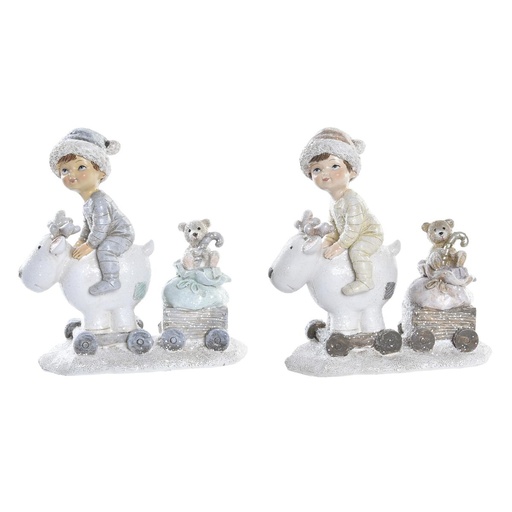 Christmas bauble DKD Home Decor Resin Boys (13 x 6 x 13,5 cm) (2 Units)