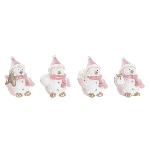 Christmas bauble DKD Home Decor Resin Snow Doll (3,5 x 2,5 x 4 cm) (4 Units)