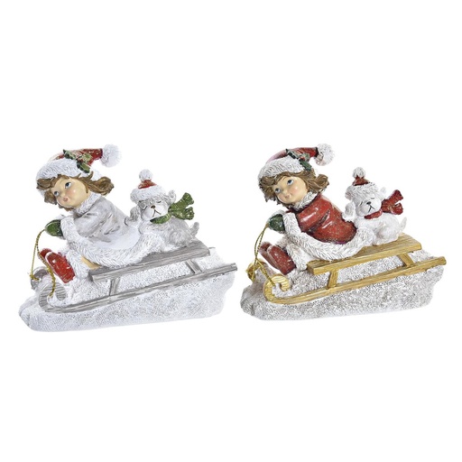 Adorno Navideño DKD Home Decor Resina (13 x 6 x 10,5 cm) (2 Unidades)