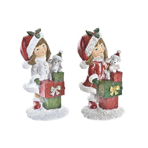 Adorno Navideño DKD Home Decor Resina Niñas (6,5 x 6,5 x 12 cm) (2 Unidades)