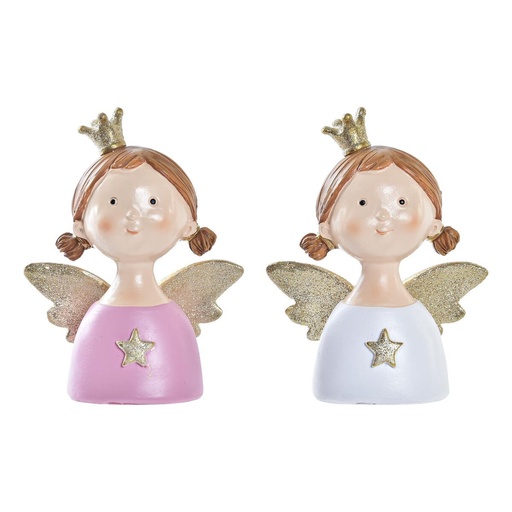 Christmas bauble DKD Home Decor Resin Angel (9 x 5 x 12 cm) (2 Units)