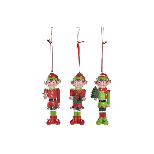 Adorno Navideño DKD Home Decor Resina Elfo (5 x 4 x 14 cm) (3 Unidades)