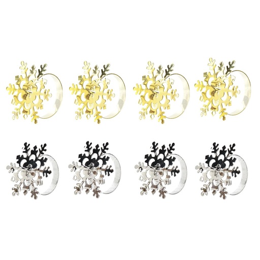 Napkin holder DKD Home Decor Set Metal Snowflakes (5 x 5 x 17 cm) (2 Units)