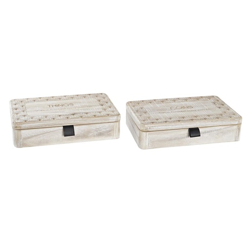 Decorative box DKD Home Decor Natural MDF Wood (2 Units)