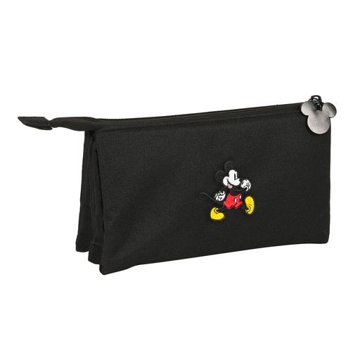 Portatodo Triple Mickey Mouse Clubhouse Premium Negro 22 x 12 x 3 cm
