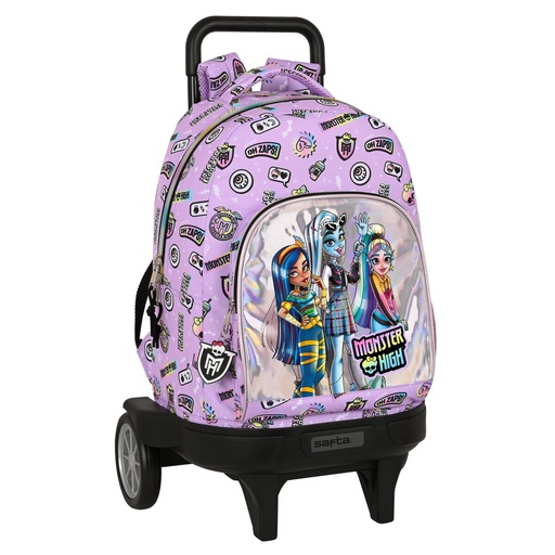 Mochila Escolar con Ruedas Monster High Best boos Lila 33 X 45 X 22 cm