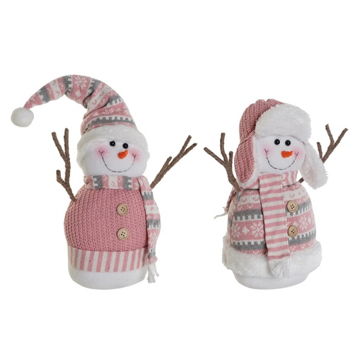 Snow Doll DKD Home Decor White Brown Pink 30 x 16 x 33 cm (2 Units)