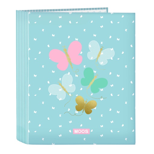 Carpeta de anillas Moos Butterflies Azul A4 27 x 33 x 6 cm