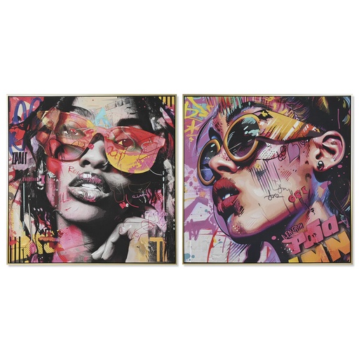 Lienzo Home ESPRIT Poliestireno Lienzo 80 x 3,5 x 80 cm