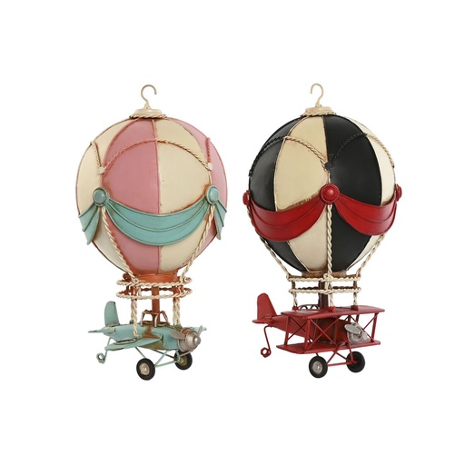 Decorative Figure Home ESPRIT Blue Pink Vintage 17 x 17 x 32 cm (2 Units)