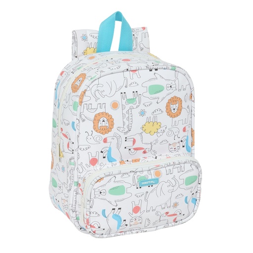School Bag Safta Zoo Beige 22 x 27 x 10 cm