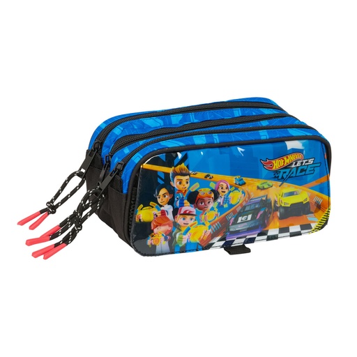Triple Carry-all Hot Wheels Let's race Blue Black 21,5 x 10 x 8 cm