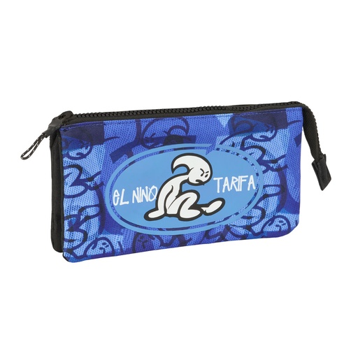 Portatodo Triple El Niño Roller Azul Negro 22 x 12 x 3 cm