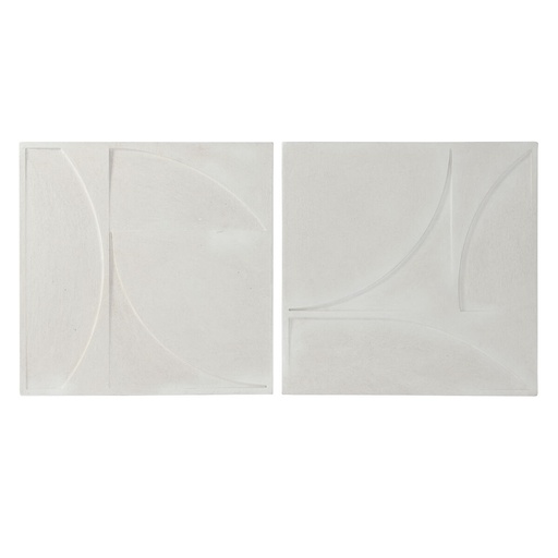 Wall Decoration Home ESPRIT White Modern 80 x 4 x 80 cm (2 Units)
