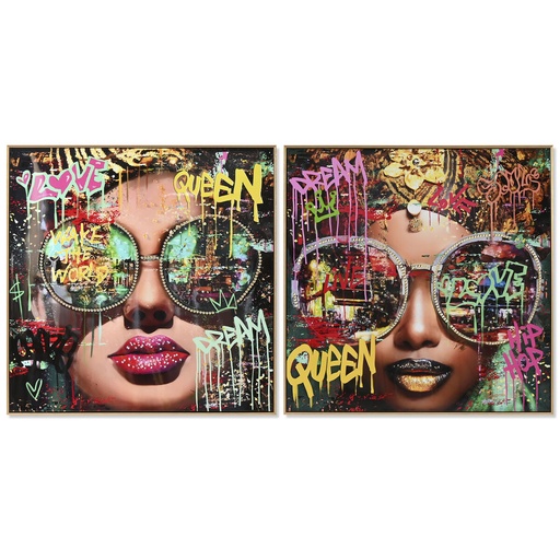 Lienzo Home ESPRIT Poliestireno Lienzo 82 x 4 x 82 cm