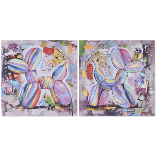 Lienzo Home ESPRIT Lienzo Madera MDF 80 x 3 x 80 cm