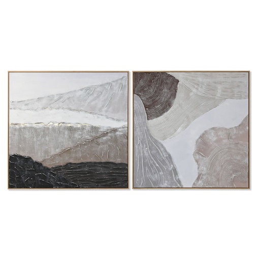 Painting Home ESPRIT Wood Canvas 123 x 4,3 x 123 cm 122,6 X 4,3 X 122,6 CM