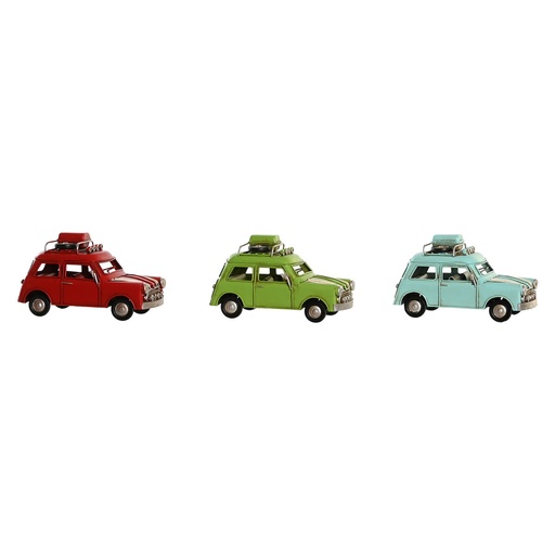 Figura Decorativa DKD Home Decor Rojo Verde Azul cielo Coche Vintage 16 x 7,5 x 9 cm (3 Unidades)