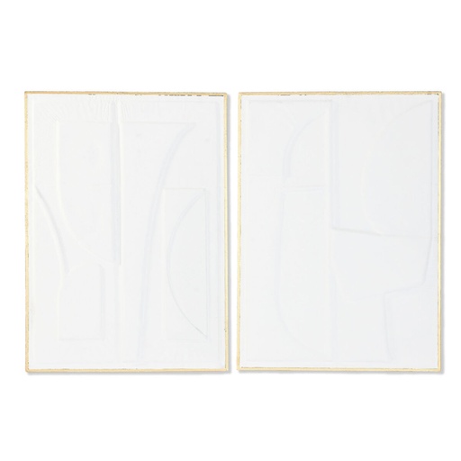 Wall Decoration Home ESPRIT White Golden Abstract 72,7 x 2,5 x 100,5 cm (2 Units)