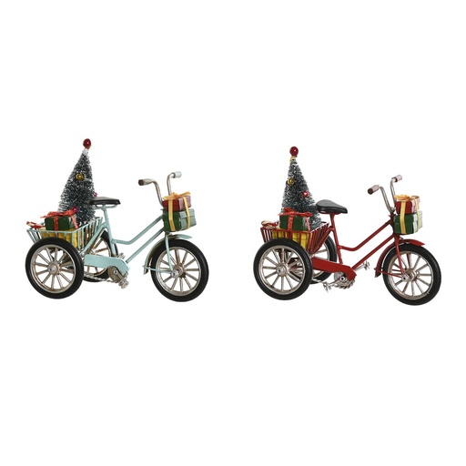 Adorno Navideño DKD Home Decor Rojo Azul cielo 16 x 8 x 12,5 cm (2 Unidades)