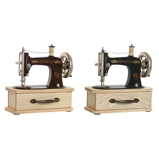 Figura Decorativa Home ESPRIT Negro Burdeos Natural Vintage 23 x 12 x 23,5 cm (2 Unidades)