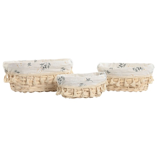 Juego de Cestas Home ESPRIT Mimbre 29 x 22 x 12 cm