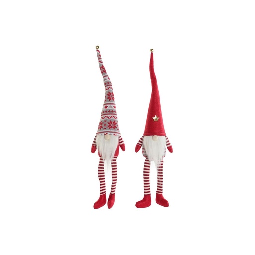 Christmas bauble DKD Home Decor White Red Gnome 10 x 7 x 57 cm (2 Units)