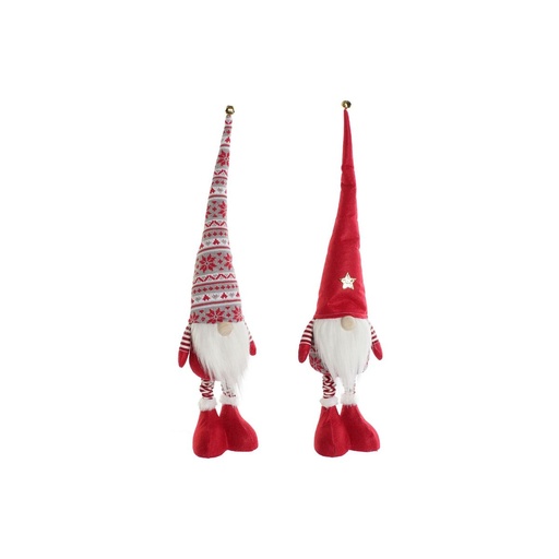 Christmas bauble DKD Home Decor White Red Gnome 14 X 11 X 73 cm (2 Units)