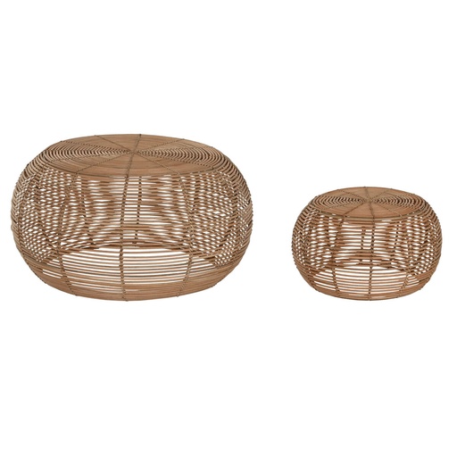 Set of 2 tables Home ESPRIT Natural 60 x 60 x 30 cm