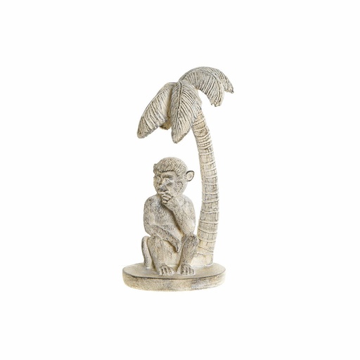 Decorative Figure DKD Home Decor White Monkey Tropical Stripped 15 x 12 x 29 cm