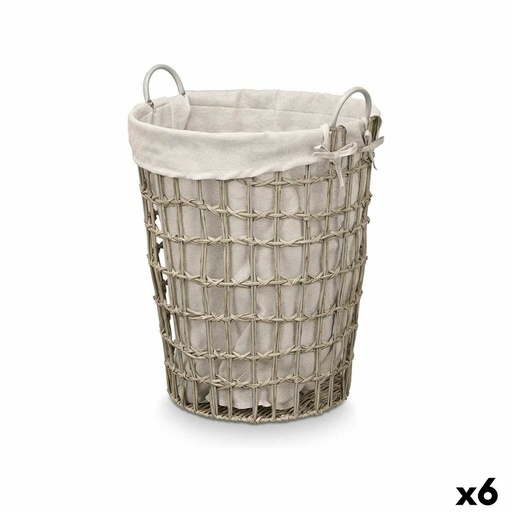 Cesto Kipit HX30550 Gris Poliéster Tela Polipropileno Hierro Plástico 50 % algodón 46 x 59 x 43 cm (6 Unidades)