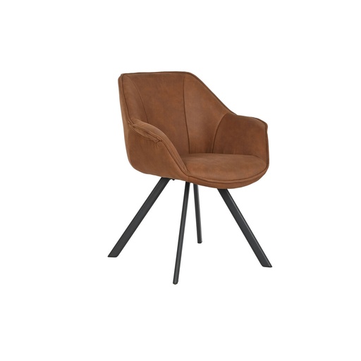 Silla de Comedor Home ESPRIT Negro Camel Metal Microfibra 64 x 67 x 85 cm 67 x 64 x 83 cm