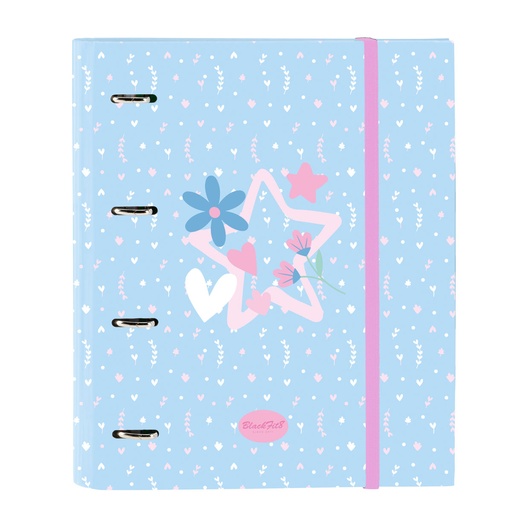 Ring binder BlackFit8 Smile Blue Pink 27 x 32 x 3.5 cm