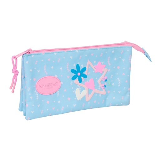 Portatodo Triple BlackFit8 Smile Rosa Azul claro 22 x 12 x 3 cm