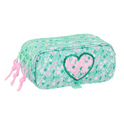 Portatodo Triple Safta Cuore Menta 21,5 x 10 x 8 cm