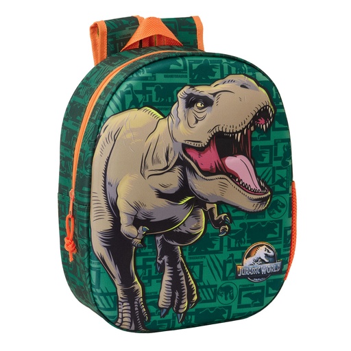Child bag Jurassic World Dark green 27 x 33 x 10 cm 3D
