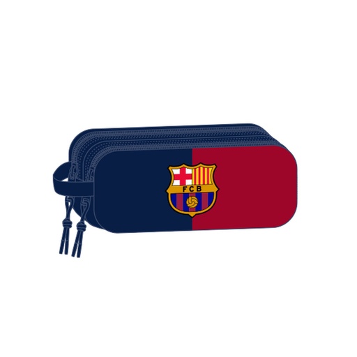 Portatodo Doble F.C. Barcelona Azul Granate 21 x 8 x 6 cm 3D