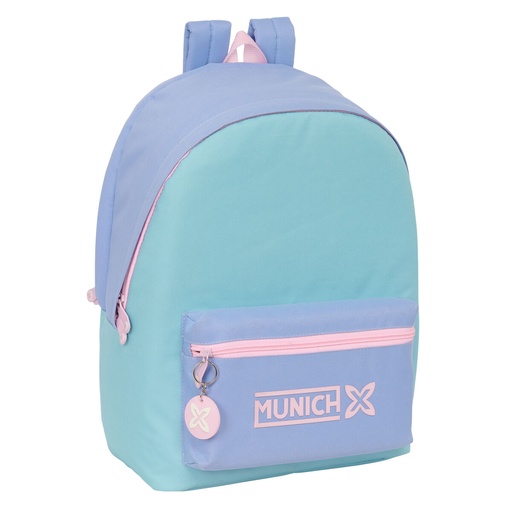 Mochila para Portátil y Tablet con Salida USB Munich Mellow Azul Rosa Celeste