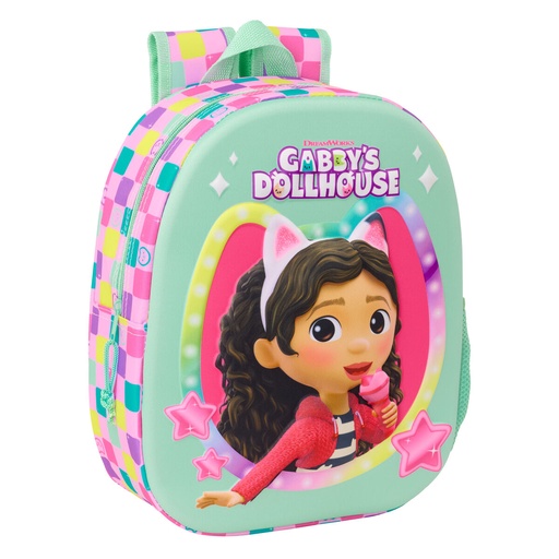 Mochila Infantil Gabby's Dollhouse Multicolor 27 x 33 x 10 cm 3D