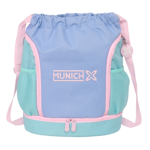 Bolsa Mochila con Cuerdas Munich Mellow Azul Rosa Celeste 35 x 40 x 1 cm