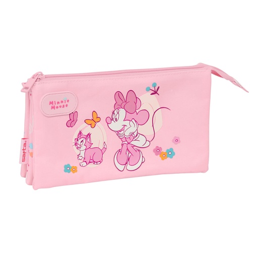Triple Carry-all Minnie Mouse Baby Pink 22 x 12 x 3 cm
