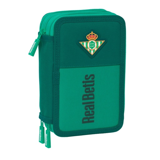 Triple Pencil Case Real Betis Balompié Aquamarine 12,5 x 19,5 x 5,5 cm 37 Pieces