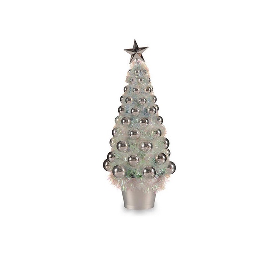 Christmas Tree Krist+ 18CH307/IRIDESCENT Silver polypropylene Plastic Iridescent 16 x 37,5 x 16 cm