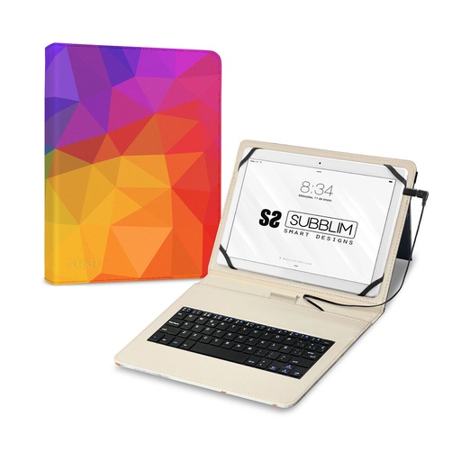 Teclado Bluetooth con Soporte para Tablet Subblim SUBKT1-USB053 Estampado Qwerty Español QWERTY