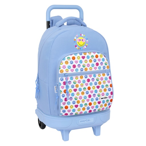 School Bag Smiley Joyful Blue Multicolour 33 x 45 x 22 cm